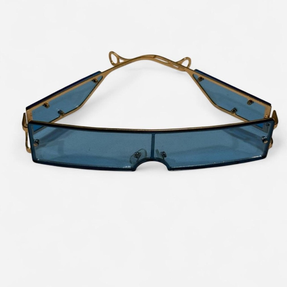 Stylish Blue and Gold Sunglasses